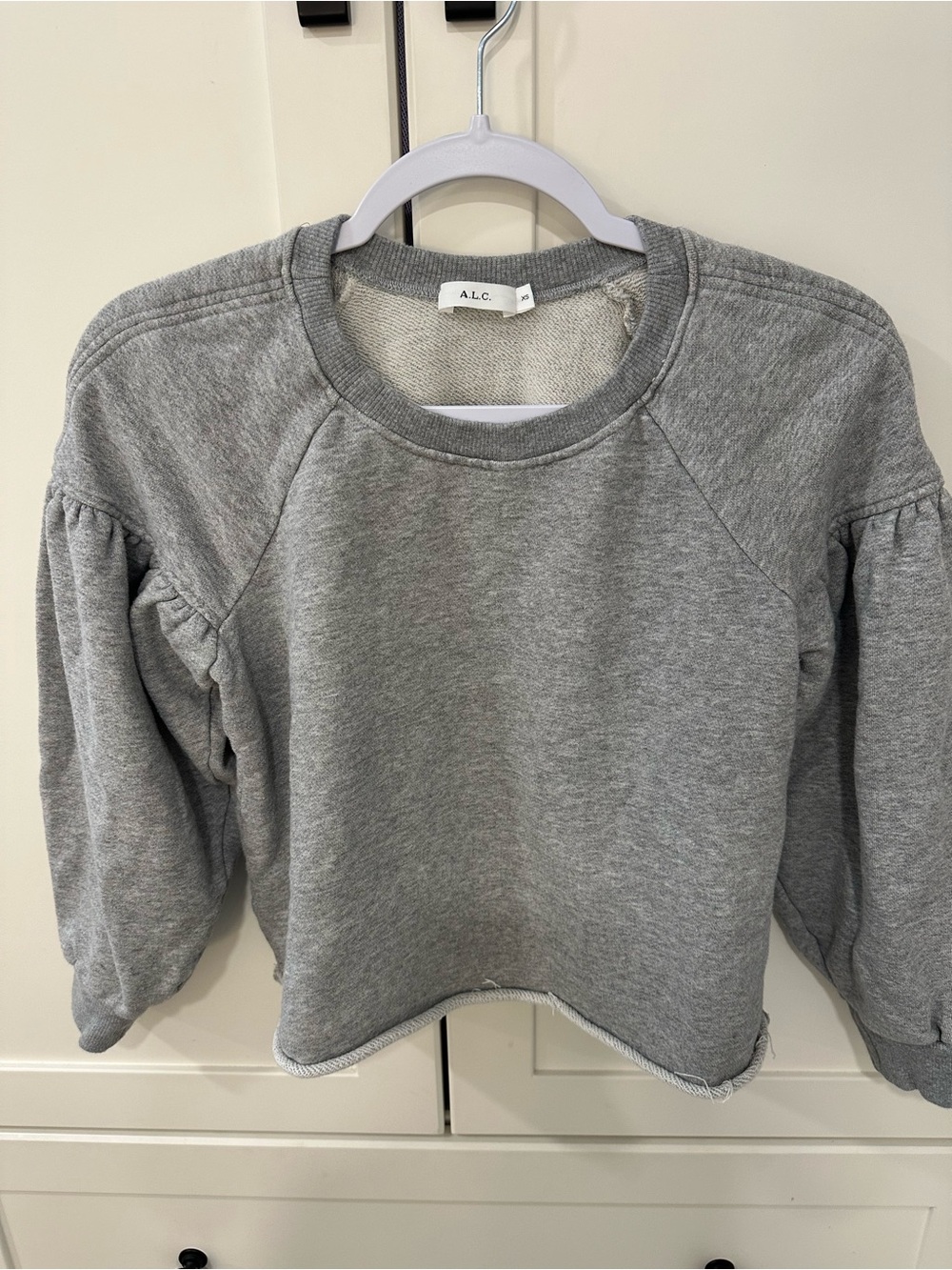 A.L.C. Light Gray Crewneck Sweatshirt with Ribbed Neck